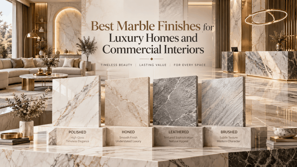 Best Marble Finishes for Luxury Homes and Commercial Interiors